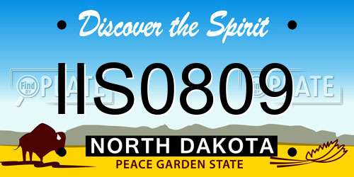 IIS0809 North Dakota License Plate