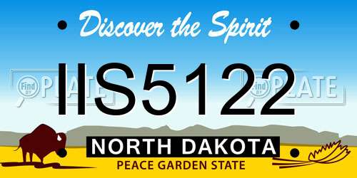 IIS5122 North Dakota License Plate
