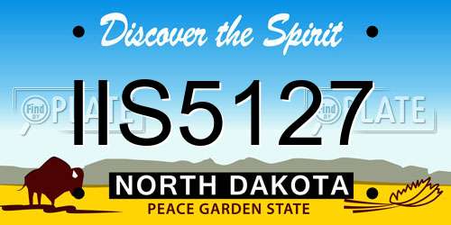IIS5127 North Dakota License Plate