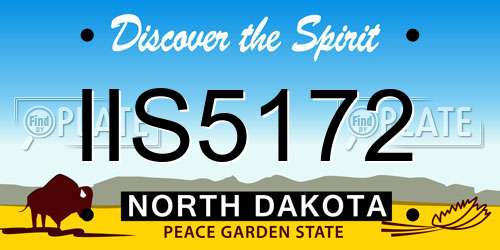 IIS5172 North Dakota License Plate