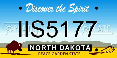 IIS5177 North Dakota License Plate