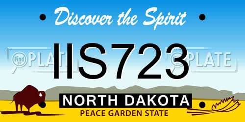IIS723 North Dakota License Plate