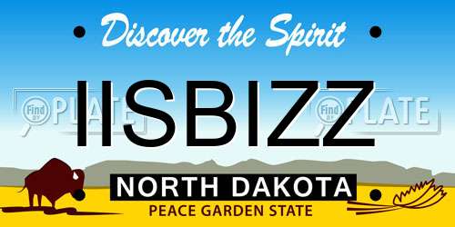 IISBIZZ North Dakota License Plate