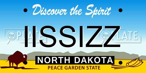 IISSIZZ North Dakota License Plate