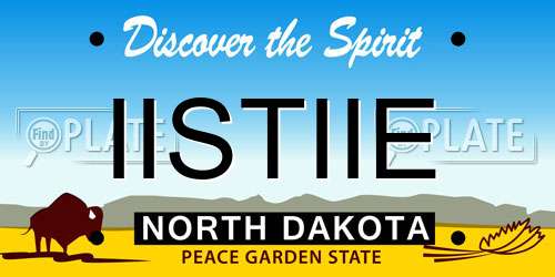 IISTIIE North Dakota License Plate