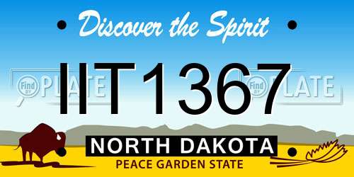 IIT1367 North Dakota License Plate
