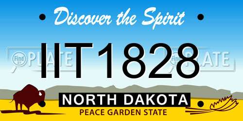 IIT1828 North Dakota License Plate