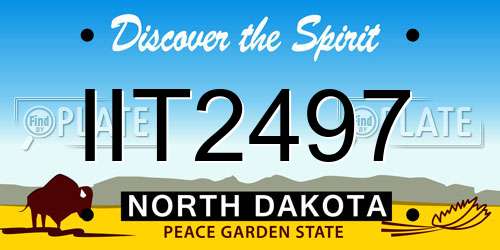 IIT2497 North Dakota License Plate
