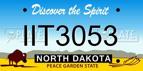 IIT3053 North Dakota License Plate