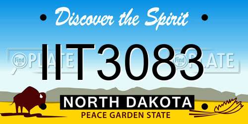 IIT3083 North Dakota License Plate