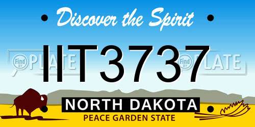 IIT3737 North Dakota License Plate
