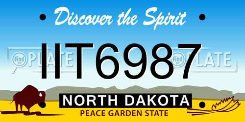 IIT6987 North Dakota License Plate