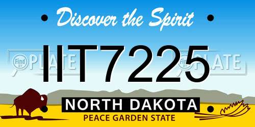 IIT7225 North Dakota License Plate