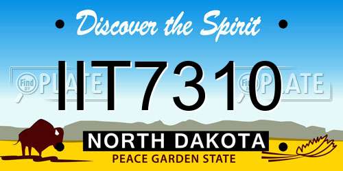 IIT7310 North Dakota License Plate