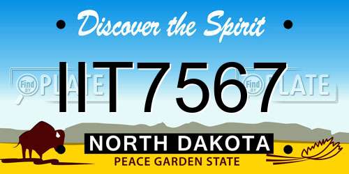 IIT7567 North Dakota License Plate