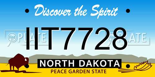 IIT7728 North Dakota License Plate