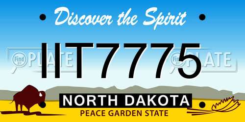 IIT7775 North Dakota License Plate