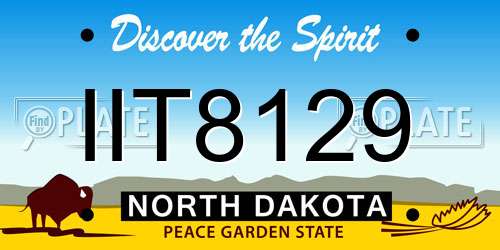 IIT8129 North Dakota License Plate
