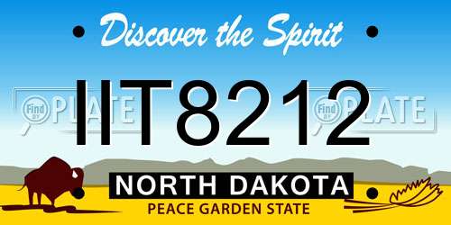 IIT8212 North Dakota License Plate