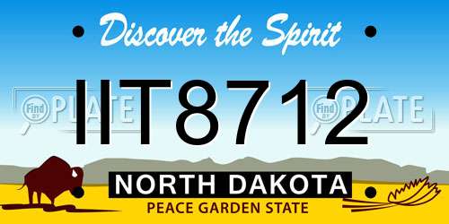 IIT8712 North Dakota License Plate