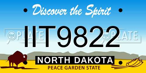 IIT9822 North Dakota License Plate