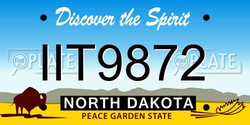 IIT9872 North Dakota License Plate
