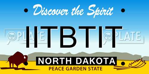 IITBTIT North Dakota License Plate