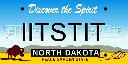 IITSTIT North Dakota License Plate
