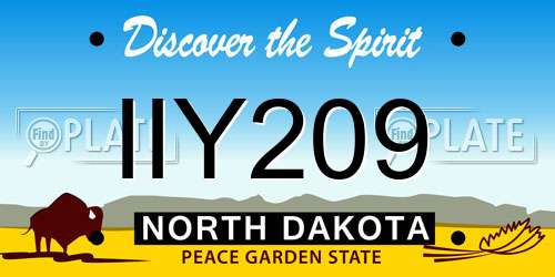 IIY209 North Dakota License Plate