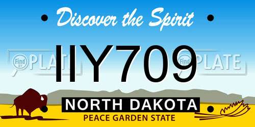 IIY709 North Dakota License Plate