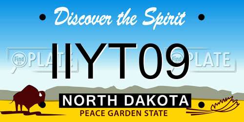 IIYT09 North Dakota License Plate