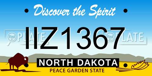 IIZ1367 North Dakota License Plate