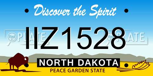 IIZ1528 North Dakota License Plate