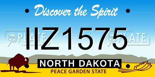 IIZ1575 North Dakota License Plate