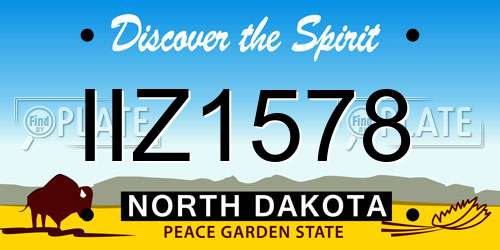 IIZ1578 North Dakota License Plate