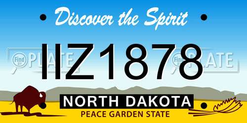 IIZ1878 North Dakota License Plate