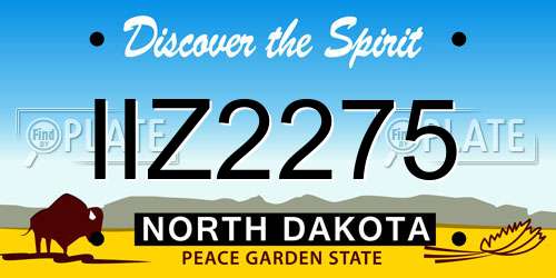 IIZ2275 North Dakota License Plate