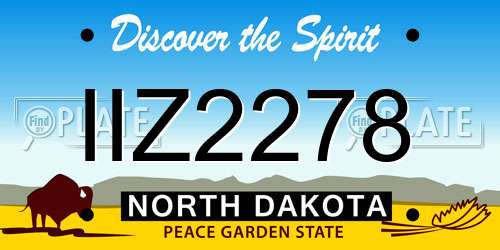 IIZ2278 North Dakota License Plate