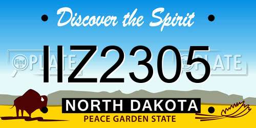 IIZ2305 North Dakota License Plate