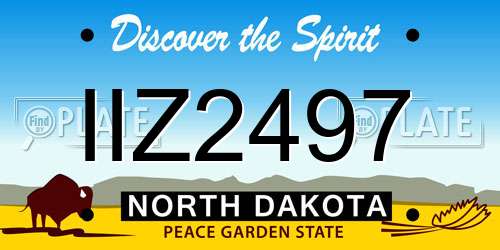 IIZ2497 North Dakota License Plate