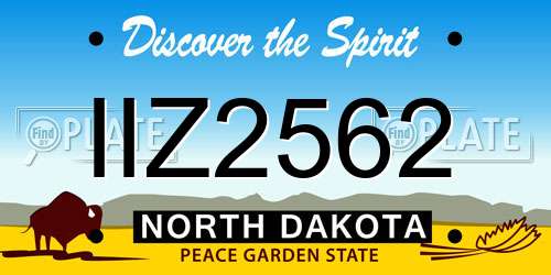 IIZ2562 North Dakota License Plate