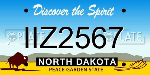 IIZ2567 North Dakota License Plate