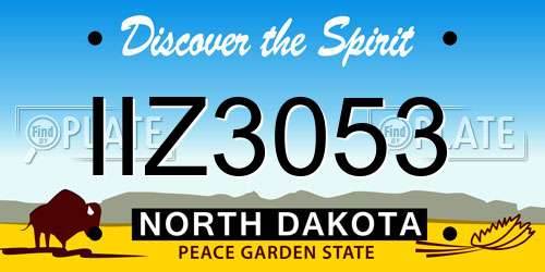 IIZ3053 North Dakota License Plate