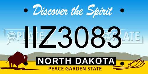 IIZ3083 North Dakota License Plate