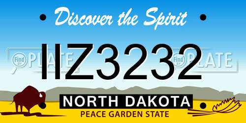 IIZ3232 North Dakota License Plate