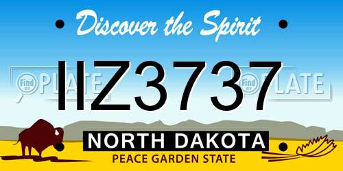 IIZ3737 North Dakota License Plate