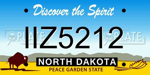 IIZ5212 North Dakota License Plate