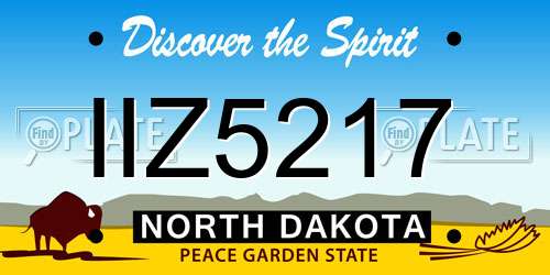 IIZ5217 North Dakota License Plate