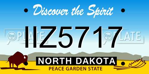 IIZ5717 North Dakota License Plate