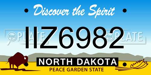 IIZ6982 North Dakota License Plate